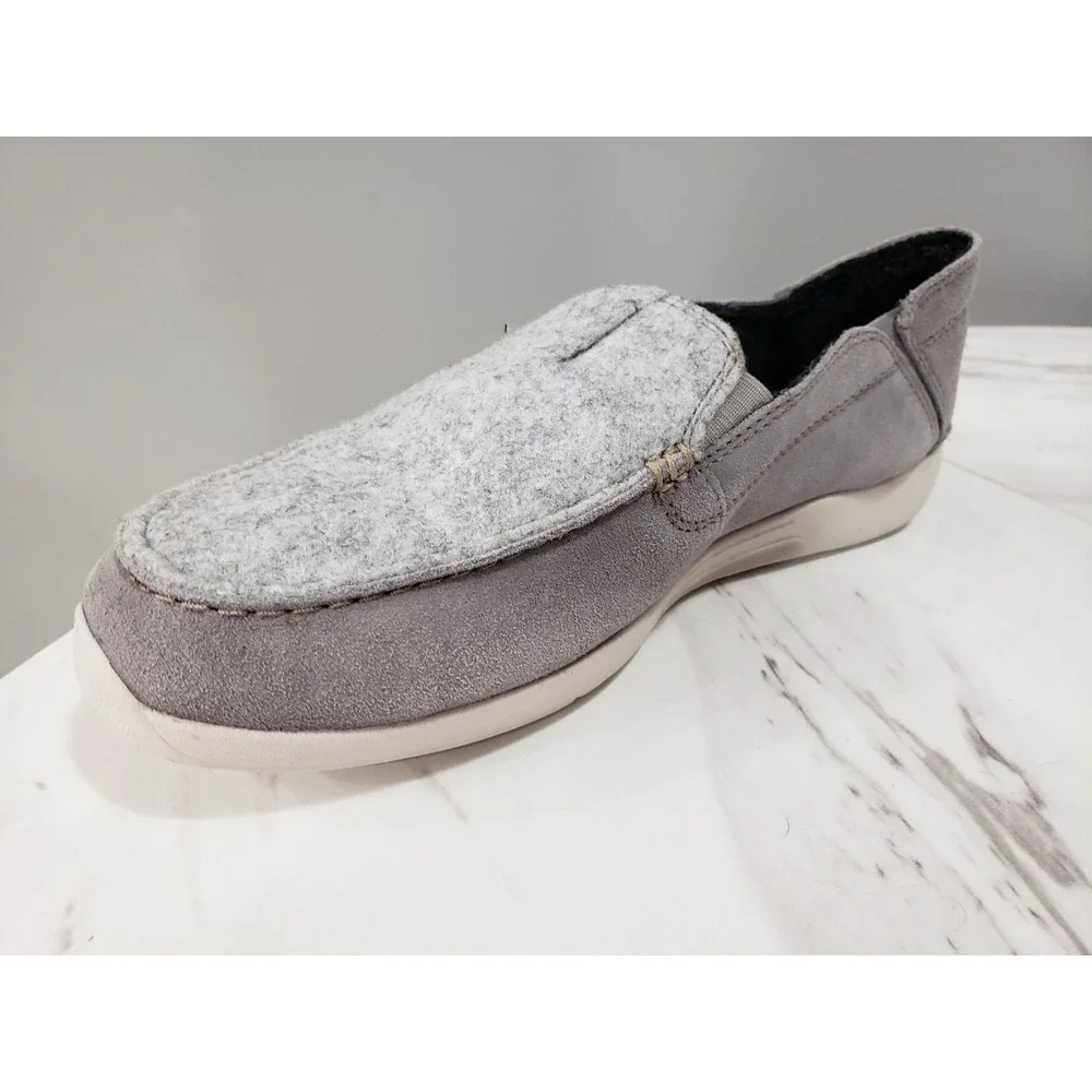 Clarks 61505369‎ Men's SIZE 8 Gray Suede Gorwin Step Slip-On Loafer Shoes House